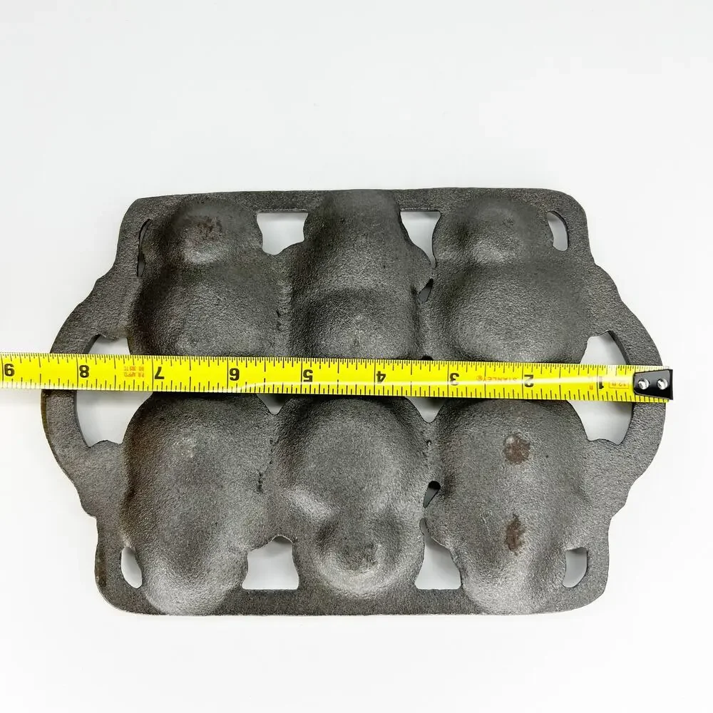 Vintage John Wright Cast Iron Snowman Baking Pan